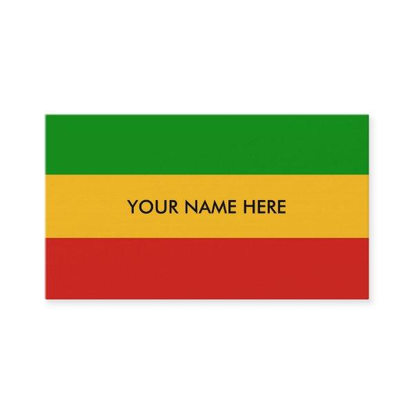 RASTAFARI FLAG COLORS + your text