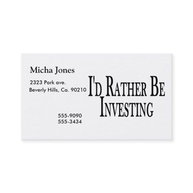Rather Be Investing