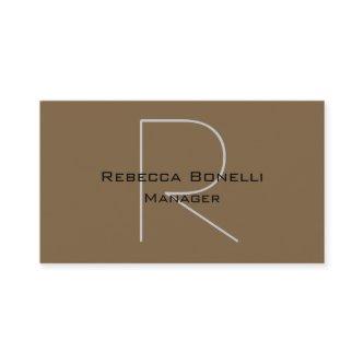 Raw Umber Brown Gray Monogram
