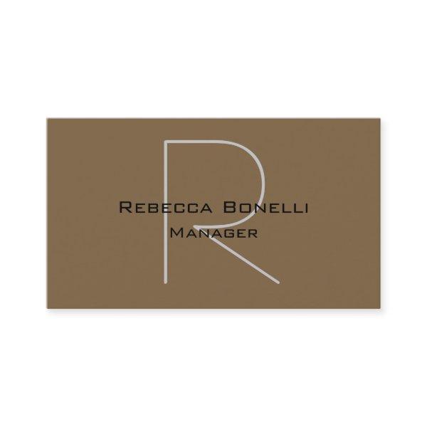 Raw Umber Brown Gray Monogram