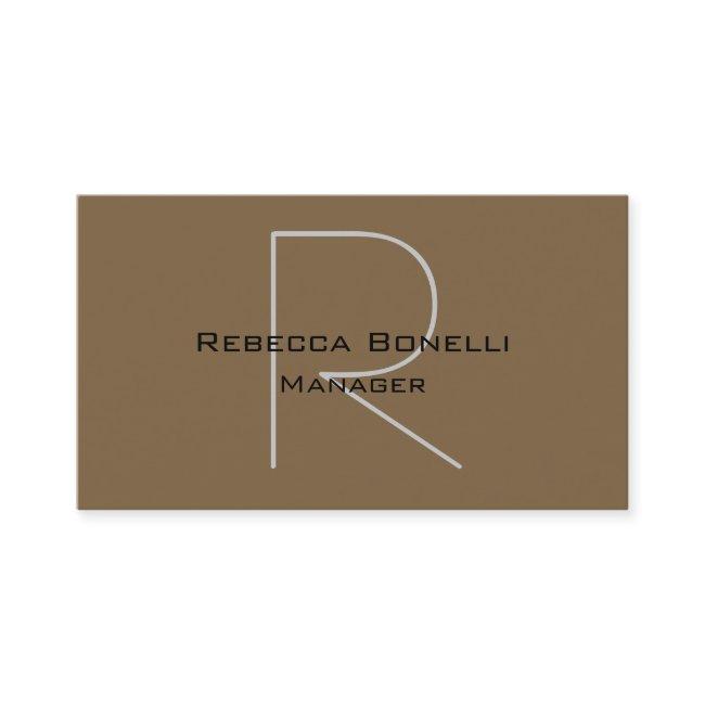 Raw Umber Brown Gray Monogram