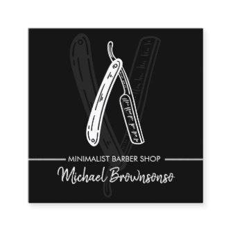 Razor Barber Minimalist Simple Black Square