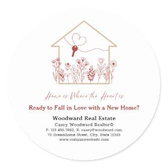 Ready in Love with a New Home? | Real Estate Promo Classic Round Sticker