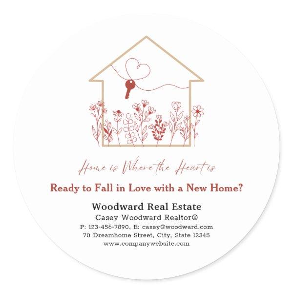 Ready in Love with a New Home? | Real Estate Promo Classic Round Sticker