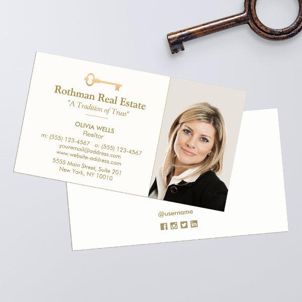 Real Estate Agent  Add Photo Key Logo Business