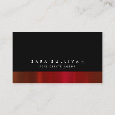 Real Estate Agent Bold Red Metal