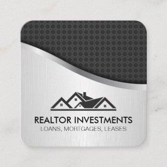 Real Estate Agent Carbon Fiber Metallic Square