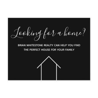 Real Estate Agent Company Marketing Modern Black Postcard