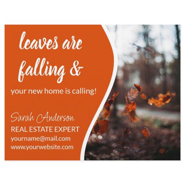 Real Estate Agent FALL  CARD shop sign Flyer