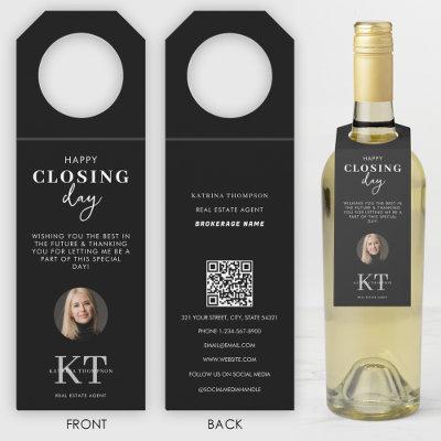 Real Estate Agent Happy Closing Day Closing Gift  Bottle Hanger Tag