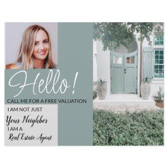 Real Estate Agent HELLO CARD shop sign Flyer