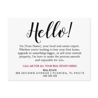 Real Estate Agent HELLO Spring checklist Announcem Announcement Postcard