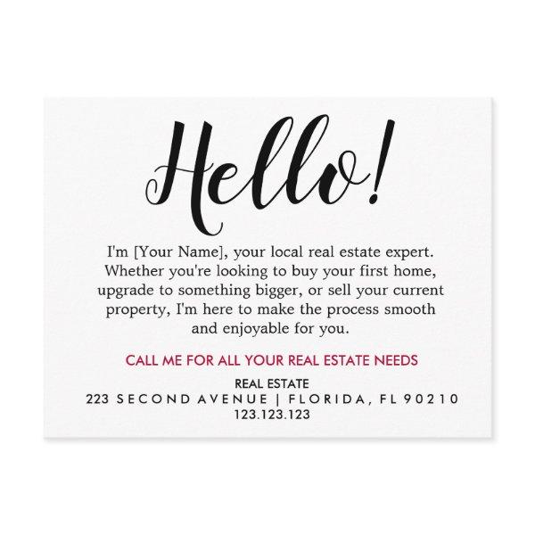 Real Estate Agent HELLO Spring checklist Announcem Announcement Postcard