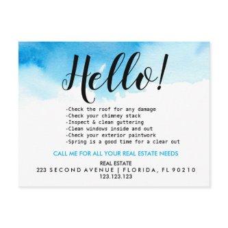 Real Estate Agent HELLO Spring checklist Announcement Postcard