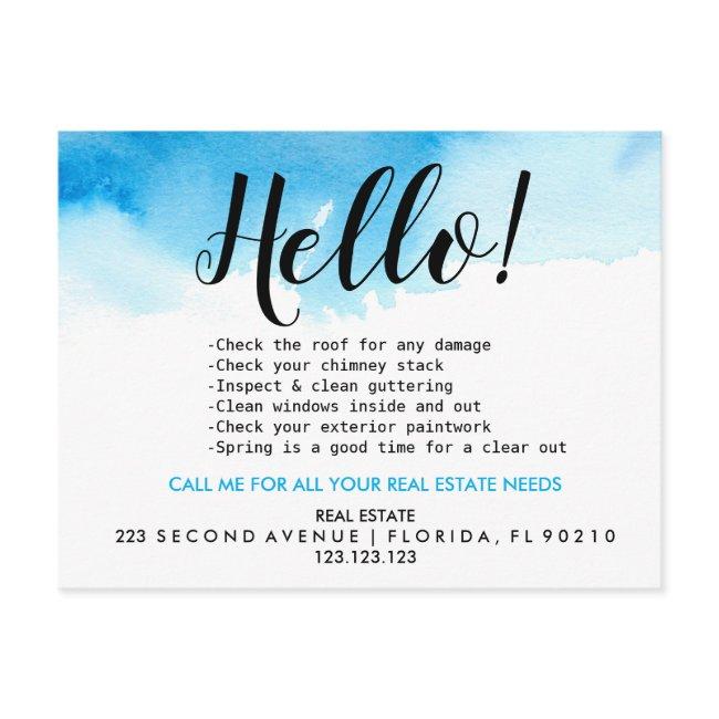 Real Estate Agent HELLO Spring checklist Announcement Postcard
