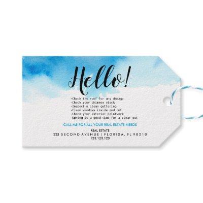 Real Estate Agent HELLO Spring checklist Gift Tags