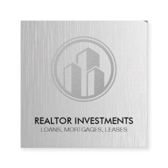 Real Estate Agent | Metallic | Corporate Building Square