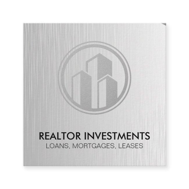 Real Estate Agent | Metallic | Corporate Building Square