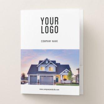 Real Estate Agent Photo Logo Card Slot Business Pocket Folder