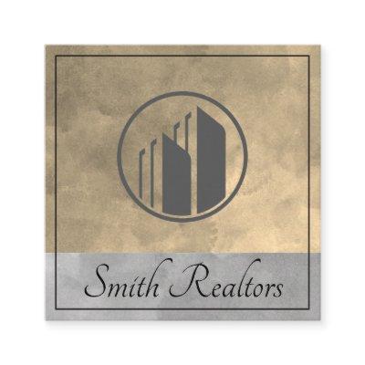 Real Estate Agent | Sepia Gray Color Blocks | Lux Square