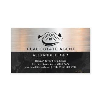 Real Estate Agent silver Metallic Gold Marble