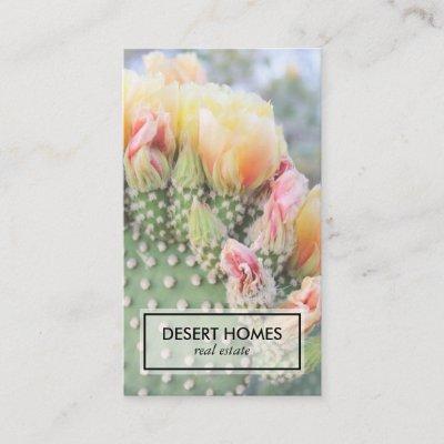 Real Estate Agent Yellow Cactus Bloom Desert Photo