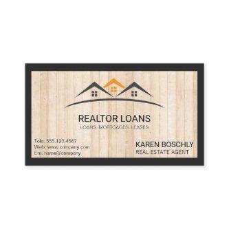 Real Estate | Buildings Icon | Wood Trim | Border
