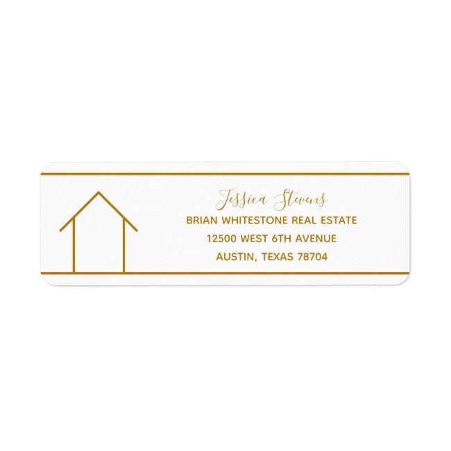Real Estate Company Chic Gold Return Address Label