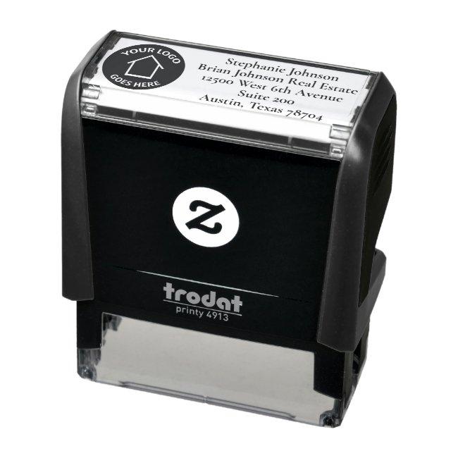 Real Estate Company Custom Logo Return Address Self-inking Stamp