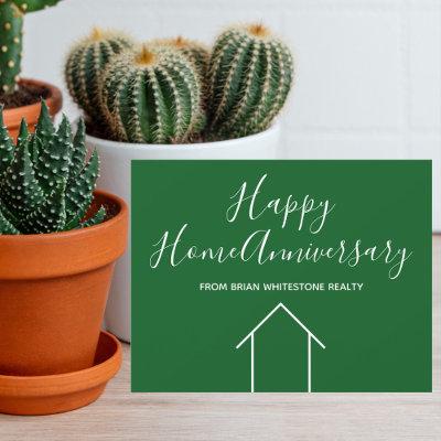 Real Estate Company Happy Home Anniversary Green Card