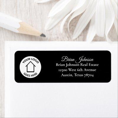 Real Estate Company Logo Black Return Address Label