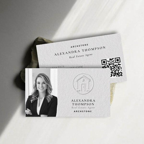 Real Estate Faux Embossed Black White Modern Photo