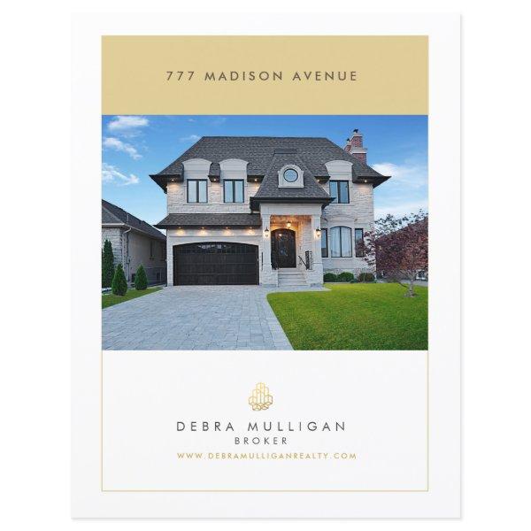 Real Estate Feature Sheet Elegant Custom Flyer