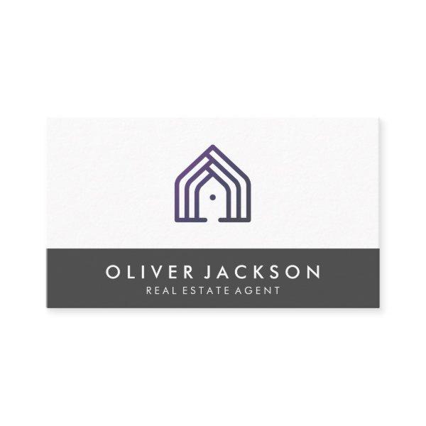 Real Estate Home Icon | Gray Trim