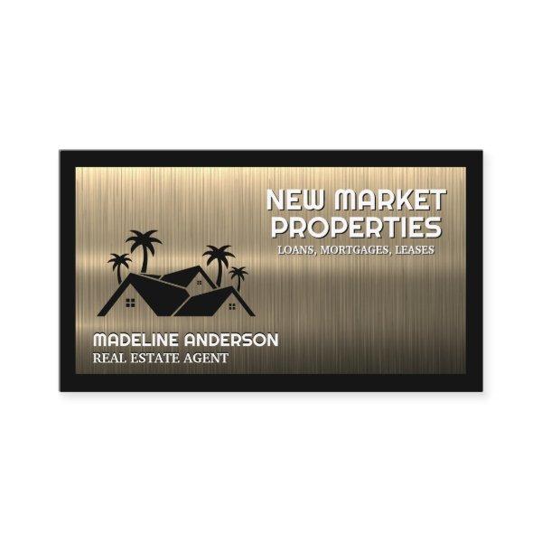 Real Estate Homes Palm Tress | Gold Metallic