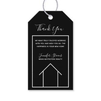 Real Estate House Black White Custom Realtor Gift Tags