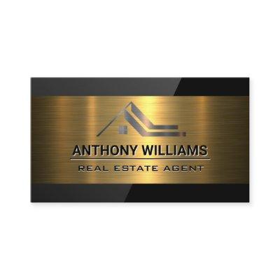 Real Estate Logo | Gold Metallic | Black Gloss