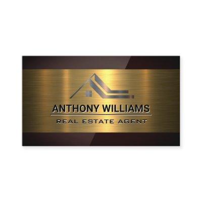 Real Estate Logo | Gold Metallic | Deep Red Gloss