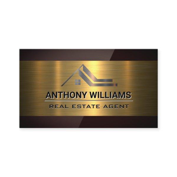 Real Estate Logo | Gold Metallic | Deep Red Gloss