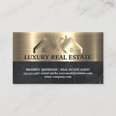 Real Estate Property | Metallic Gold Black Marble