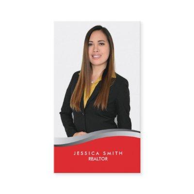 Real Estate Red and silver swoosh