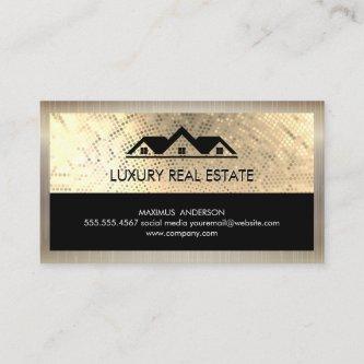 Real Estate Roof Top Gold Sequin and Border