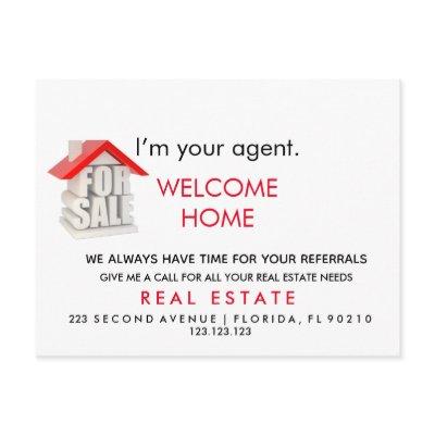 real estate WELCOME HOME Announcement Postcard