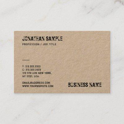 Real Kraft Paper Distressed Text Template Modern
