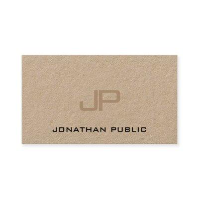 Real Kraft Paper Elegant Monogram Modern Simple