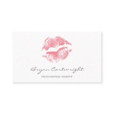 Realistic Blush Pink Kiss Print Lips Makeup