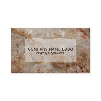 Realistic Brown Faux Marble Stone Gold Accent