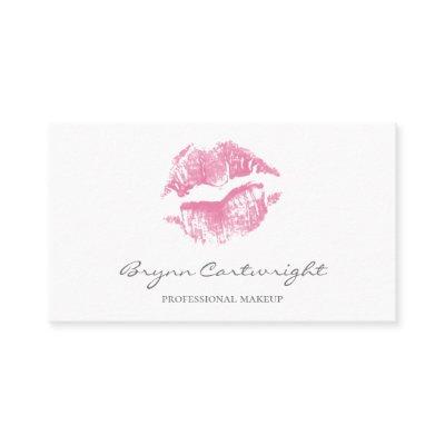 Realistic Pink Kiss Print Lips Makeup