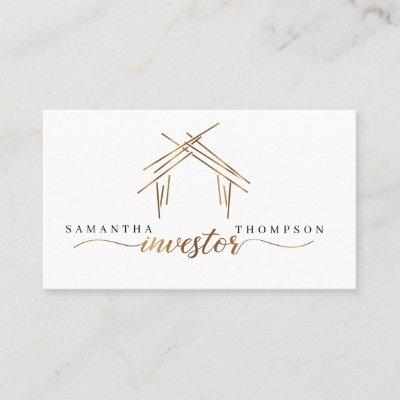 Realtor branding with house in gold