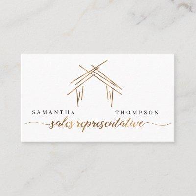 Realtor branding with house in gold